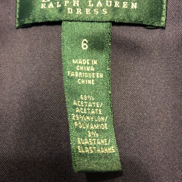 Ralph Lauren Navy Blue Satin Stretch Dress 6 - Picture 5 of 6